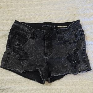 Lovesick Black Ripped Denim Women's Shorts Size 5